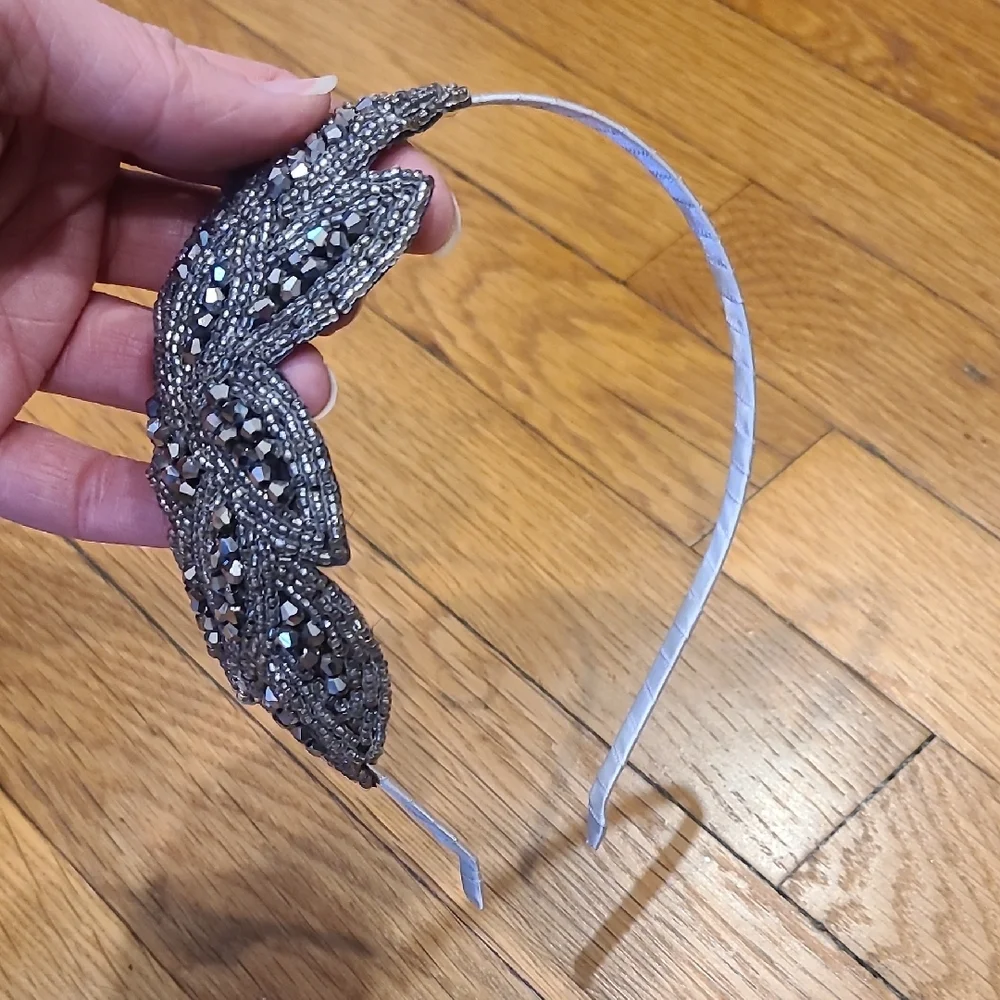 Brown and Silver Beaded Headbands